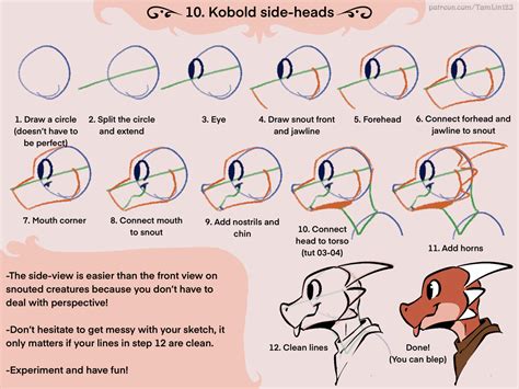 TamLinArt - Tutorial 10: Kobold Side-HeadsFinal tutorial of...