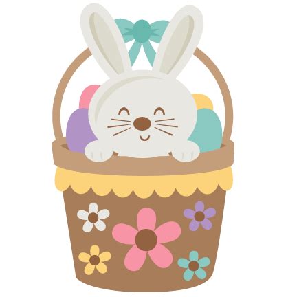 Easter Bunny in Basket SVG scrapbook cut file cute clipart files for silhouette cricut pazzles ...