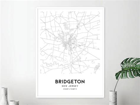 Bridgeton Map Print Bridgeton Map Poster Wall Art Nj City - Etsy