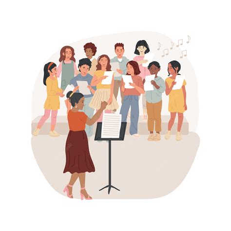 Premium Vector | Chorus rehearsal isolated cartoon vector illustration