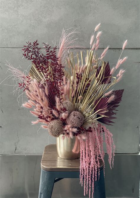 Large Dried Arrangement- Pink Tones - The Lush Lily - Brisbane & Gold Coast Florist Flower ...