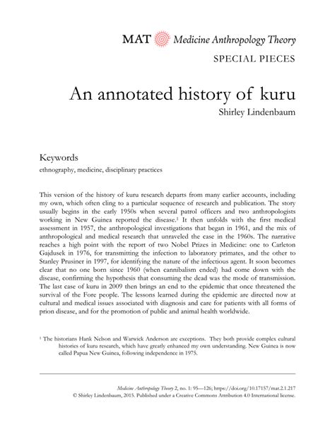 (PDF) An annotated history of kuru