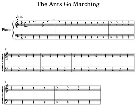 The Ants Go Marching - Sheet music for Piano