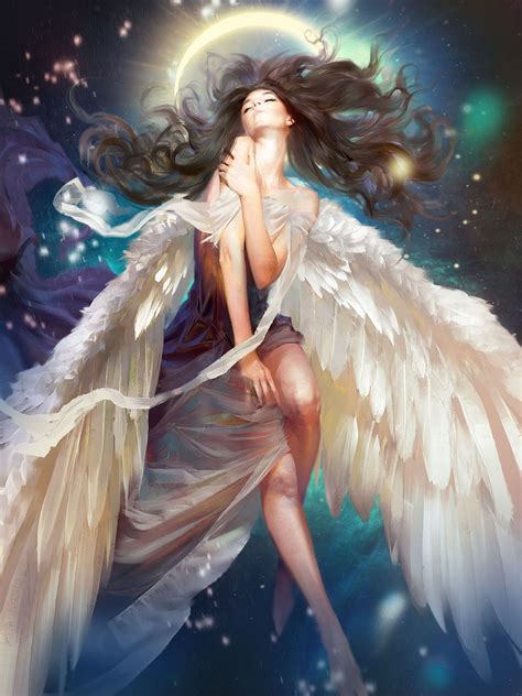 fantasy, Original, Girl, Woman, Character, Long, Hair, Beautiful, Wings, Angel, Dress Wallpapers ...