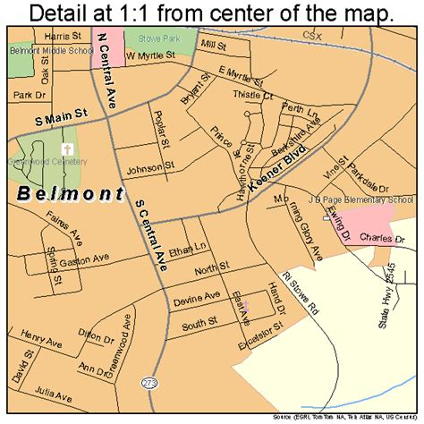 Belmont North Carolina Street Map 3704840