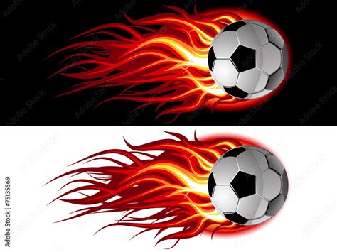 Soccer ball on fire Stock Vector | Adobe Stock