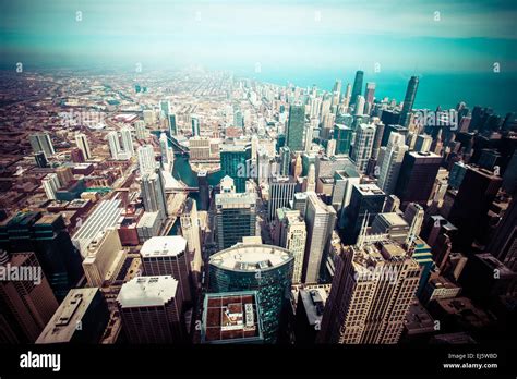 Chicago Skyline Aerial View Stock Photo - Alamy