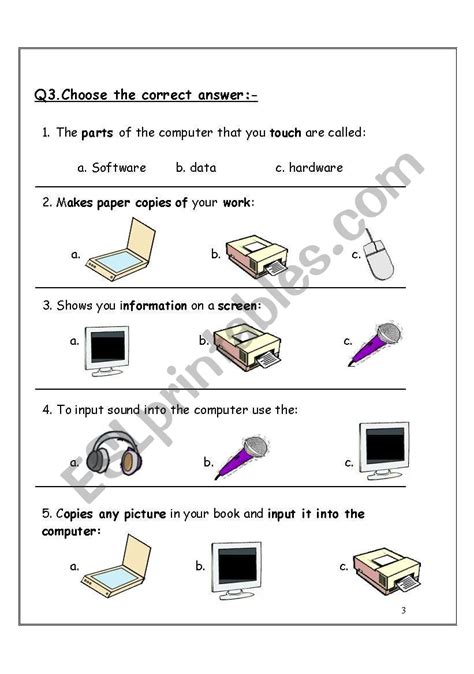 Input Output Devices Worksheet - Worksheets For Kindergarten