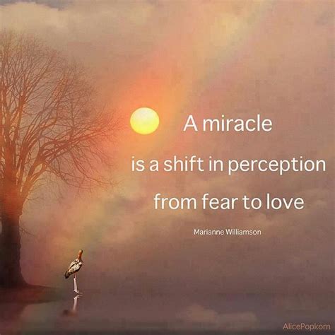 A Miracle is a shift in perception from fear to love. ~ Marianne ...