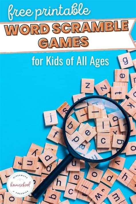 Free Printable Word Scramble Games for Kids of All Ages