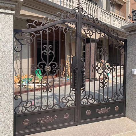 Villa-Luxury-Custom-Security-Entrance-Sliding-Driveway-Gates-Wrought-Iron-Main-Gate-Design ...