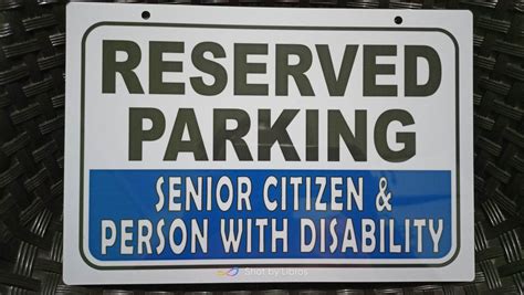 Reserved Parking Senior Citizen & PWD Signage A4 Size PVC (Hard Plastic ...