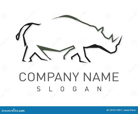 Abstract Rhino Modern Logo on a White Backgroun Stock Vector - Illustration of concept, head ...