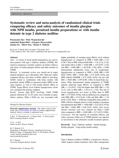 (PDF) Systematic review and meta-analysis of randomized clinical trials comparing efficacy and ...