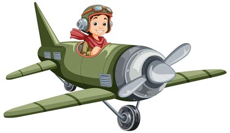 Free Vector | Military jet plane cartoon with pilot