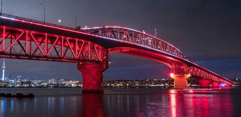 View A Stunning Vector Light Show At Auckland Harbour Bridge All Through This Week For Waitangi Day