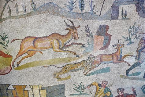 The Great Hunt Roman mosaic - Villa Romana del Casale Sicily Photograph by Paul Williams