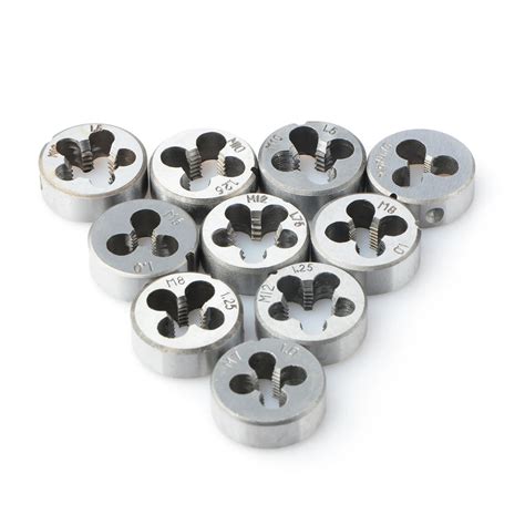 10Pcs Alloy Steel Metric Threading Die Set M6 M12 Threading Tools Hand Dies Tools For Water Pipe ...