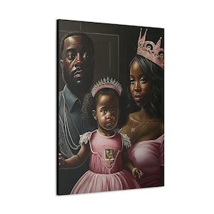 Family Wall Art Family Portrait Pink Princess Wall Art Pink - Etsy