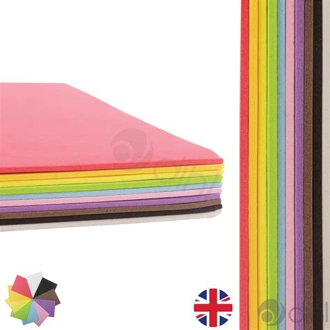 A4 EVA Foam Craft Sheets Project Thick Assorted Colour Pack of 10 20 30 40 50 | eBay