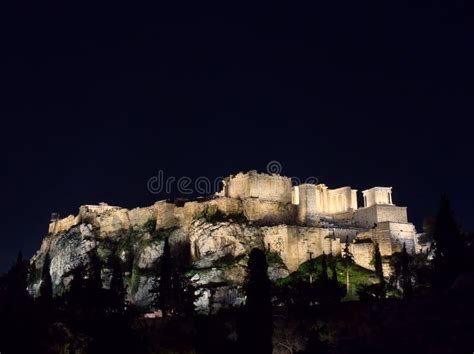 Night View of the Parthenon Propylaea during Night, Athens Stock Image - Image of beauty ...