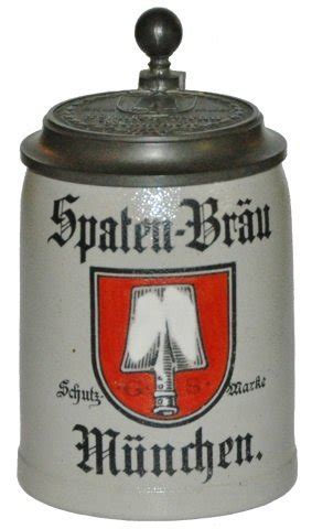 Stoneware Spaten Brau Munich Brewery Stein : Lot 244