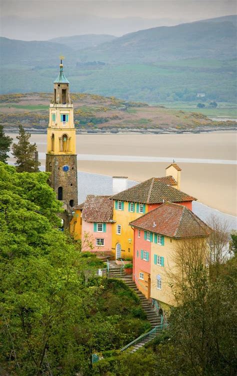 Portmeirion village stock image. Image of sand, snowdonia - 24867109