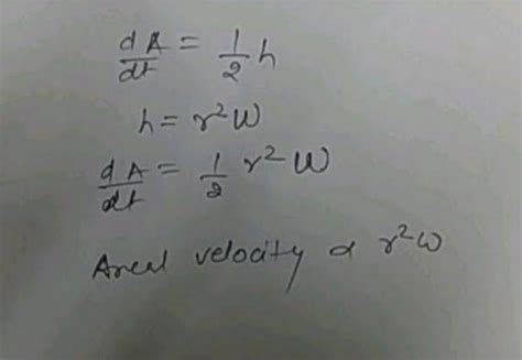 Concept of areal velocity and it's relation with angular velocity.