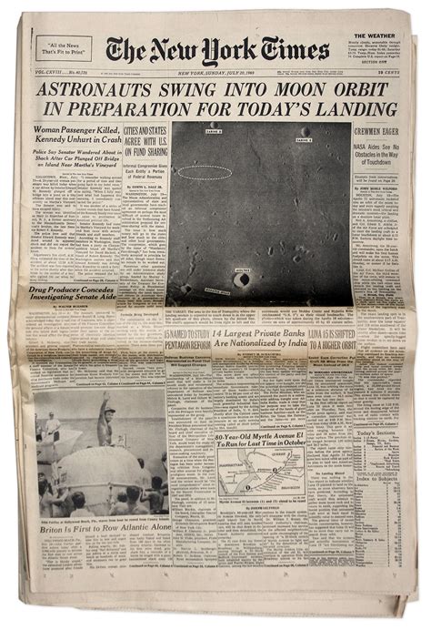 Apollo 11 Moon Landing ''New York Times'' Newspaper 1969 | eBay