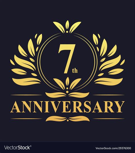 7th anniversary logo 7 years design Royalty Free Vector