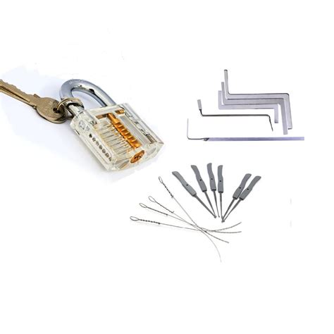 Locksmith Tools Kit 3 In 1 Set Transparent Lock ,5pcs Locksmith Wrench ...