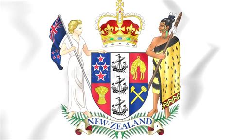 New Zealand Coat of Arms. stock illustration. Illustration of curve ...