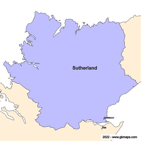 Sutherland County Boundaries Map