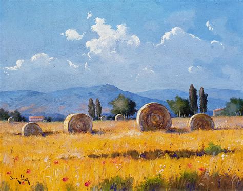 Tuscany painting - Summer landscape Painting by Andrea Borella - Fine Art America