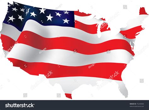 Usa Flag Map Vector Stock Vector (Royalty Free) 75249304 | Shutterstock