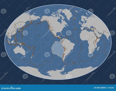 Nazca Tectonic Plate. Contour. Fahey. Volcanoes and Boundaries Stock Illustration - Illustration ...