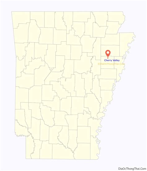 Map of Cherry Valley city, Arkansas - Thong Thai Real