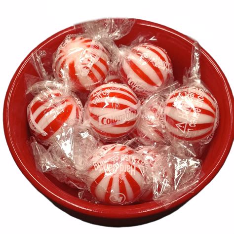 Striped Peppermint Ball Mints Hard candy bulk wrapped candy 2 Lbs. - Mints