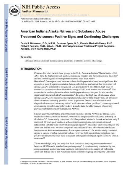 (PDF) American Indians/Alaska Natives and Substance Abuse Treatment ...