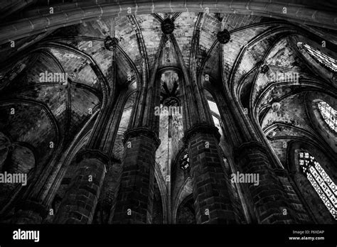 Interior of Santa Maria del Mar, the most beautiful gothic church in Barcelona Stock Photo - Alamy