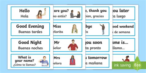 Greetings in Spanish | Greetings Word Cards (Teacher-Made)