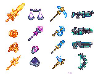 Imagine 1.3 weapons like these : Terraria