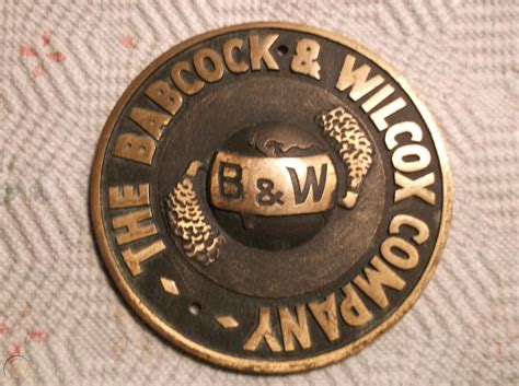 VINTAGE BABCOCK & WILCOX COMPANY PLAQUE SIGN BRASS B & W | #1729062544