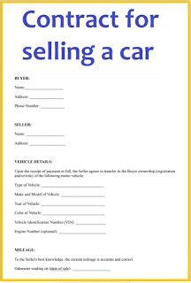 Sample contract for selling a car template - doc and pdf | Sell car, Rental agreement templates ...