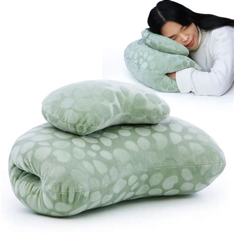 2pcs detachable nap pillow students office PP cotton filling memory neck pillow for sleeping ...