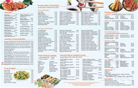 jing's sushi house menu in Burlington, New Jersey, USA