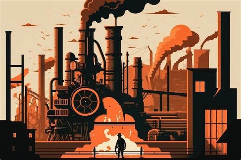 Premium Photo | Industrial Revolution vector style Art