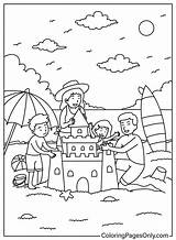 Family Goes To The Beach Coloring Page  Free Printable Pages sketch template
