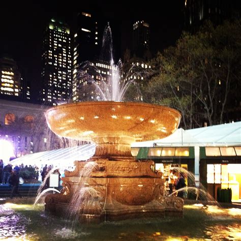 fountain at bryant park | Fountain, Bryant park, Outdoor