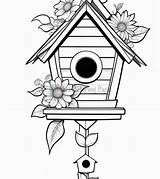 Bird House Flowers coloring Page Coloring Sheet For Kids Vol 6 sketch template